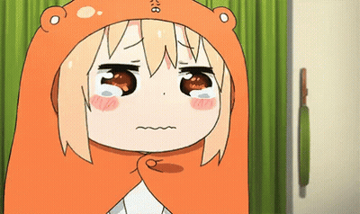 Cartoon Girl In Orange Hooded Blanket Crying GIF