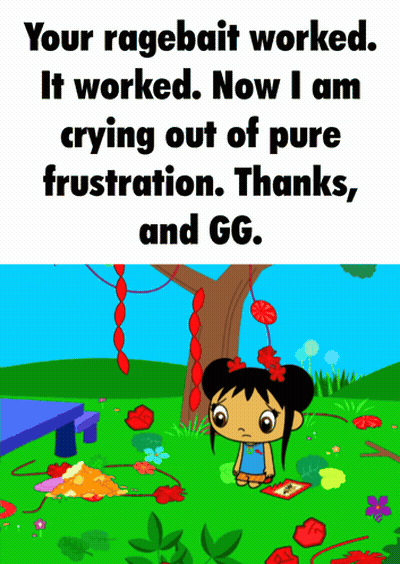 Cartoon Girl In Park Your Ragebait Worked It Worked GIF