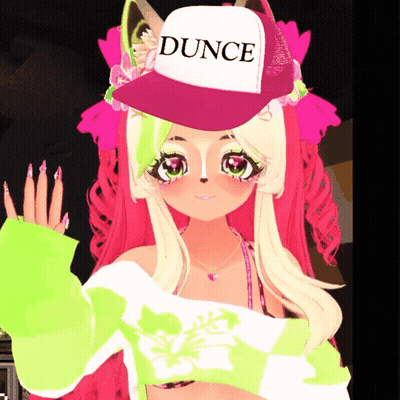 Cartoon Girl In Pink Dunce Hat GIF