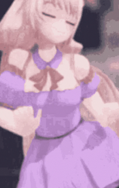 Cartoon Girl In Purple Dress Dancing GIF