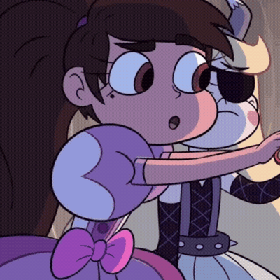 Cartoon Girl In Purple Dress With Pink Bow GIF