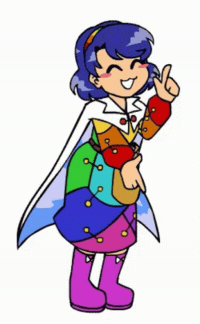 Cartoon Girl In Rainbow Dress GIF