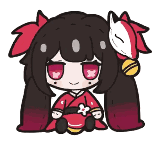 Cartoon Girl In Red Dress Sticker