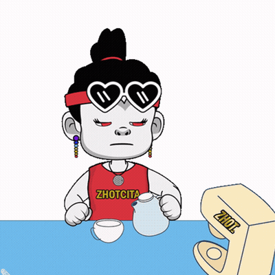 Cartoon Girl In Red Shirt Saying Zhoucita GIF