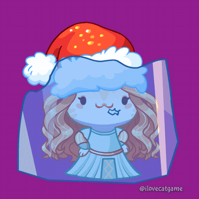 Cartoon Girl in Santa Hat and Dress