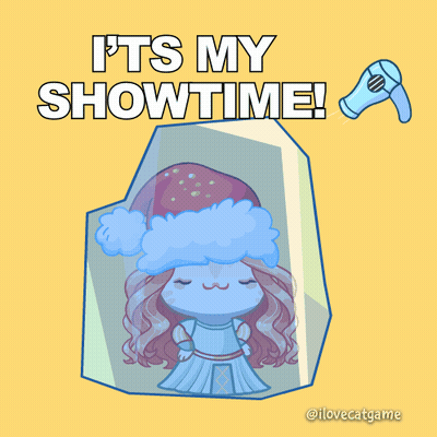 Cartoon Girl in Santa Hat Saying It's My Showtime