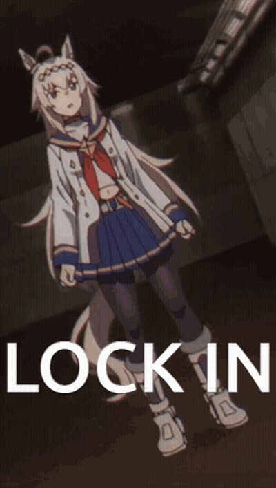Cartoon Girl In School Uniform Saying Lock In GIF