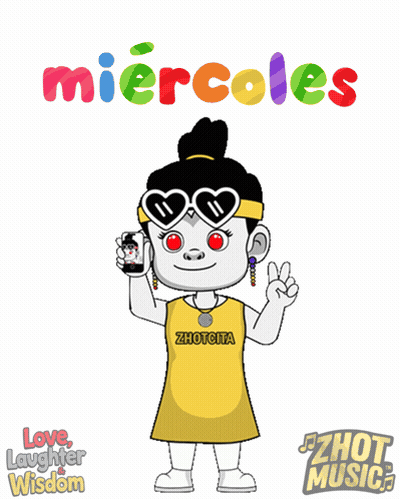 Cartoon Girl In Sunglasses And Yellow Shirt Saying Zhoutchina GIF