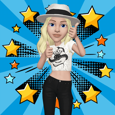 Cartoon Girl In White Hat Thumbs Up Dirty South Records Shirt GIF