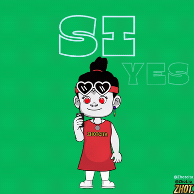 Cartoon Girl In Zhotcita Shirt Holding Cell Phone GIF