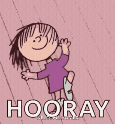 Cartoon Girl Jumping Hooray Welcome Homer GIF
