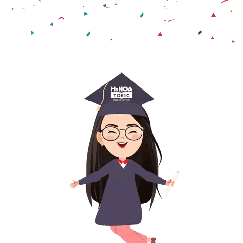 Cartoon Girl Jumping With Toeic Cap Sticker