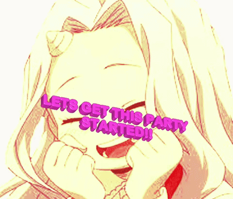 Cartoon Girl Laughing Lets Get This Party Started GIF