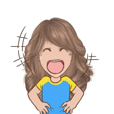 Cartoon Girl Laughing Open Mouth Sticker
