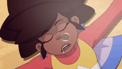 Cartoon Girl Laying Down Crying Tear From Nose GIF