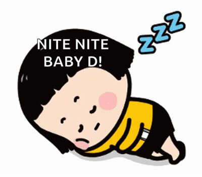 Cartoon Girl Laying Down Nite Nite Baby GIF
