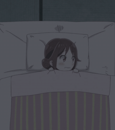 Cartoon Girl Laying In Bed With Pillow And Blanket GIF
