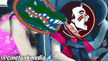 Cartoon Girl Laying In Car Seat With Crocodile Head GIF