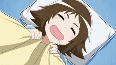 Cartoon Girl Laying On Bed With Pillow GIF