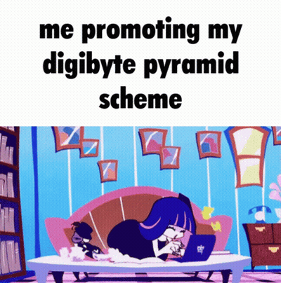 Cartoon Girl Laying On Couch With Laptop GIF