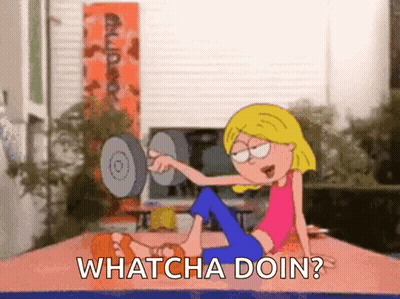 Cartoon Girl Laying On Floor By Green Flag Saying 18 GIF
