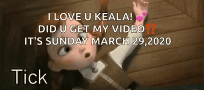 Cartoon Girl Laying On Floor Saying I Love U Keala Did U Get My Video GIF