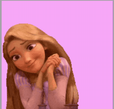 Cartoon Girl Long Hair Smiling Hands On Chin GIF