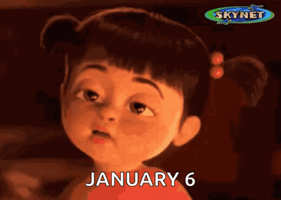 Cartoon Girl Looking At January 6 GIF