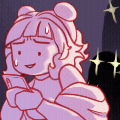 Cartoon Girl Looking At Phone GIF
