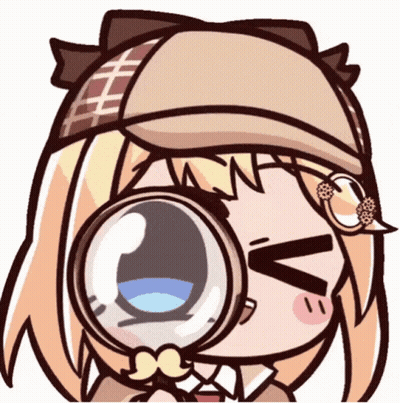Cartoon Girl Looking Through Magnifying Glass Making Funny Face GIF