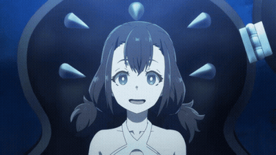 Cartoon Girl Lying In Chair With Spikes On Head GIF