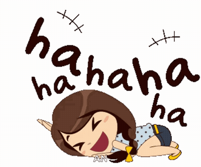 Cartoon Girl Lying Laughing Hahaha GIF