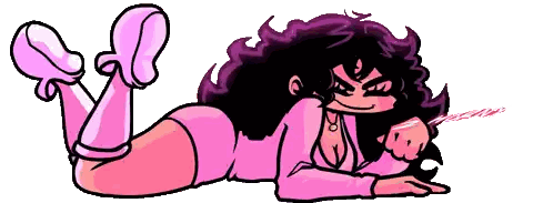 Cartoon Girl Lying On Stomach Holding Candy Cane Sticker
