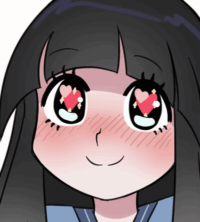 Cartoon Girl Making Face With Heart Eyes GIF