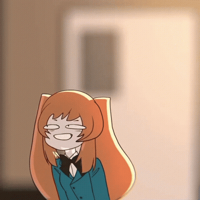 Cartoon Girl Making Funny Face Eyes Closed GIF