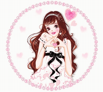 Cartoon Girl Making Heart With Hands GIF