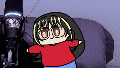 Cartoon Girl Next To Microphone Saying Grip Enemy GIF
