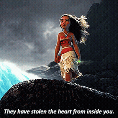 Cartoon Girl On Rock Says They Have Stolen The Heart From Inside You GIF