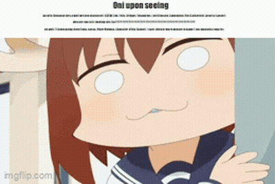 Cartoon Girl Oni Upon Seeing GIF