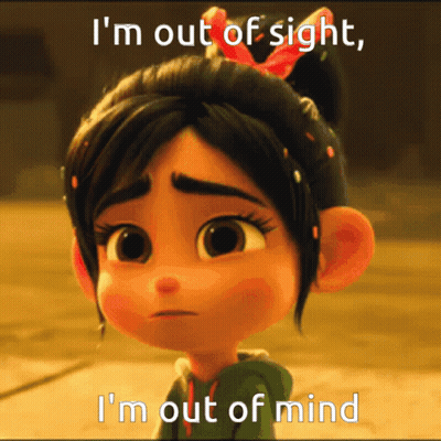 Cartoon Girl Out Of Sight Out Of Mind GIF