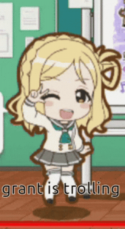 Cartoon Girl Peace Sign Grant Is Trolling GIF