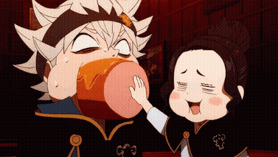 Cartoon Girl Petting Boy's Face With Letter G GIF