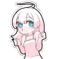 Cartoon Girl Pink Hair Making Face Sticker