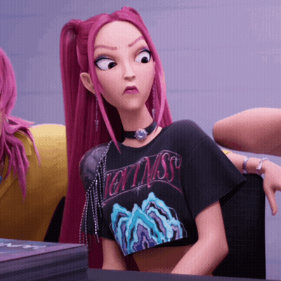 Cartoon Girl Pink Hair Ugly Miss T-Shirt GIF