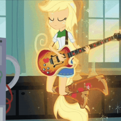 Cartoon Girl Playing Guitar GIF