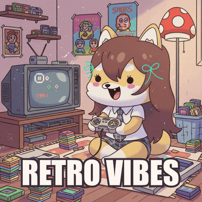 Cartoon Girl Playing Video Game Retro Vibes GIF