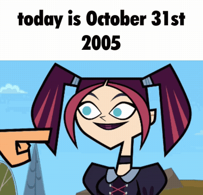 Cartoon Girl Pointing At October 31 GIF