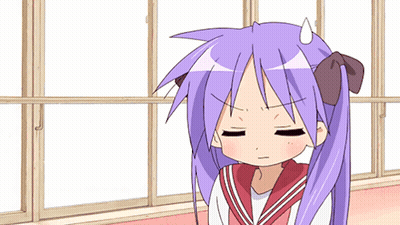 Cartoon Girl Purple Hair Bow GIF