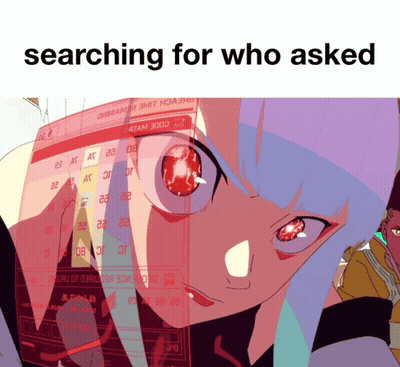 Cartoon Girl Red Eyes Searching For Who Asked GIF