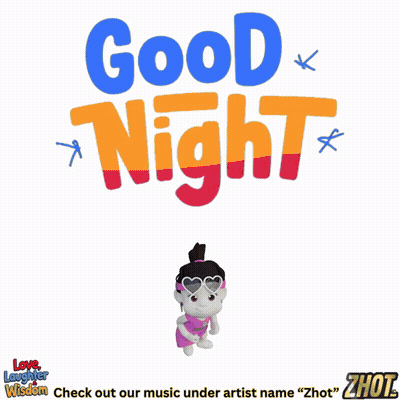 Cartoon Girl Riding Bike Saying Good Night GIF